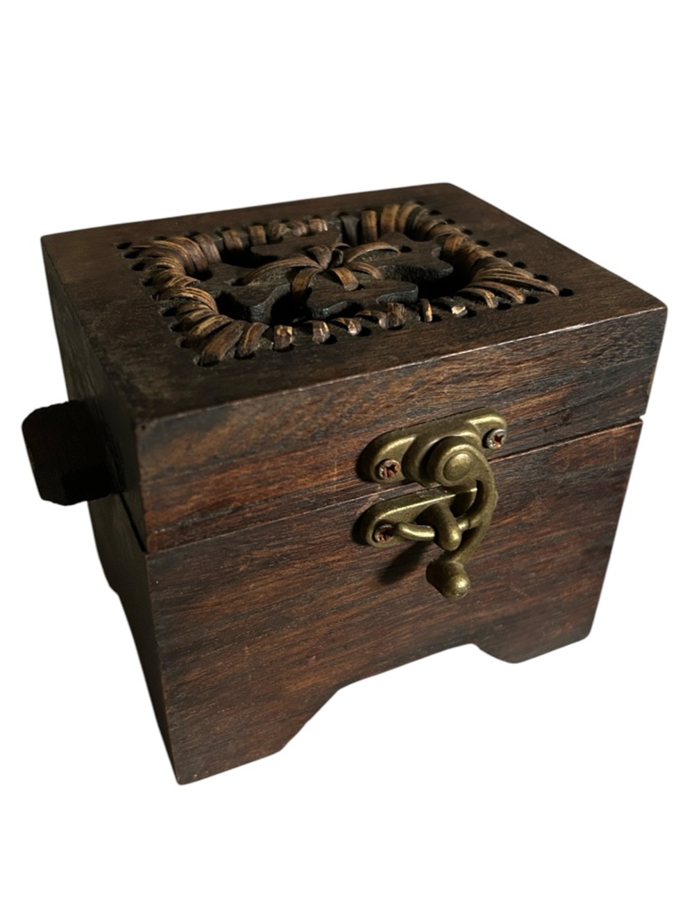 Handcrafted Vintage Mini Wooden Trinket or Jewelry Box